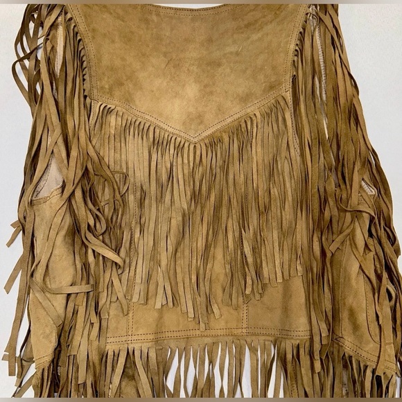 Spell & The Gypsy Collective Leather Fringe Vest Suede Boho Festival M/L RARE - Picture 2 of 15